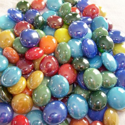 Candy colored decorative glass marbles