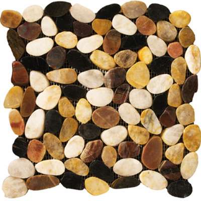 wholesale colored polished pebble stone tile for home decoration