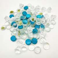 Wholesale Transparent New Design Flat mixed Colored Glass Marbles glass gems for vase fillers